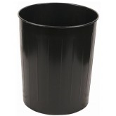 WITT Round Metal Indoor Waste Basket - 49.6 quart, Black